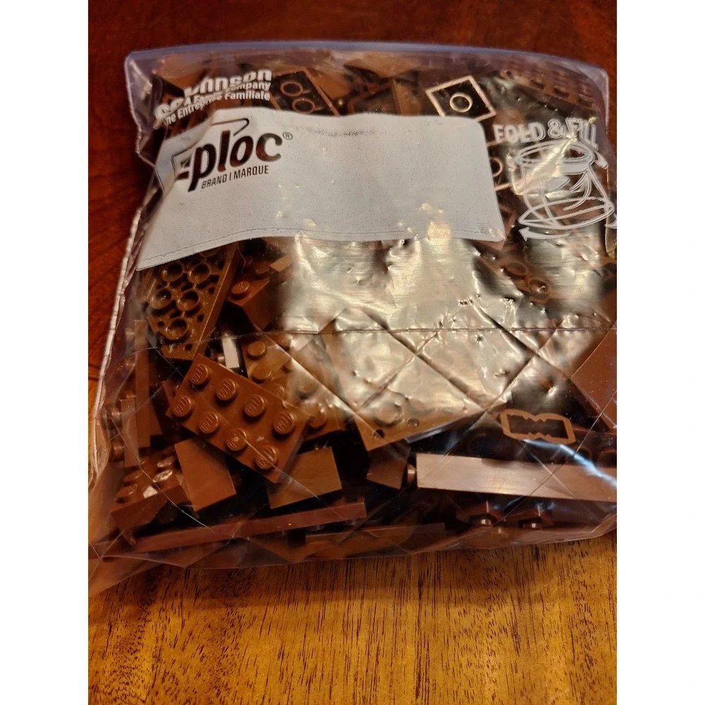 LEGO Bulk 1/2 Pound Lot Brown Bricks Plates Specialty Pieces Mixed Parts Assort.